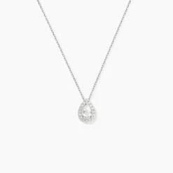Collier Hildana Or Blanc Oxyde De Zirconium