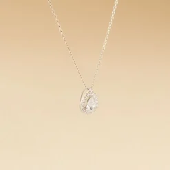 Collier Hildana Or Blanc Oxyde De Zirconium