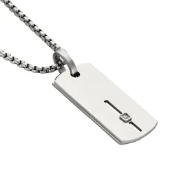 Collier Iefan Acier Blanc Oxyde De Zirconium