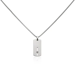 Collier Iefan Acier Blanc Oxyde De Zirconium