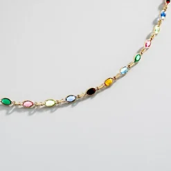 Collier Ilvaae Plaqué Or Jaune Pierre De Synthese