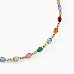 Collier Ilvaae Plaqué Or Jaune Pierre De Synthese