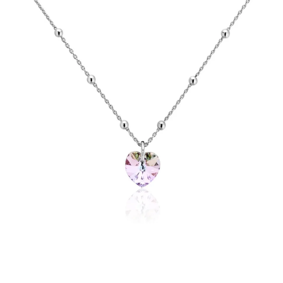 Collier Isin Argent Blanc Pierre De Synthese