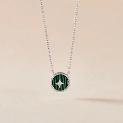 Collier Izarra Argent Blanc Malachite
