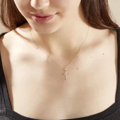Marc Orian Colliers Diamant|Colliers > Collier Jamil Croix Or Jaune Diamant