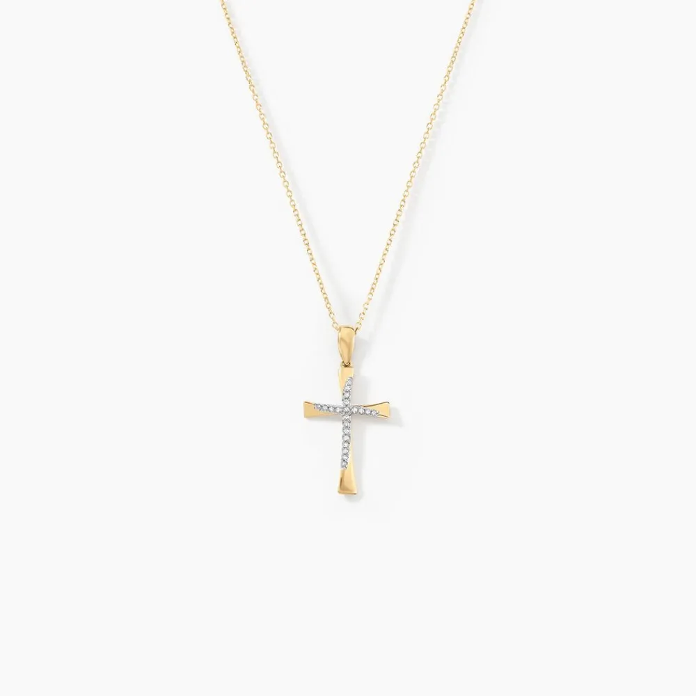 Marc Orian Colliers Diamant|Colliers > Collier Jamil Croix Or Jaune Diamant