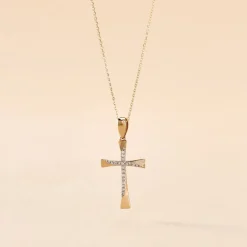 Marc Orian Colliers Diamant|Colliers > Collier Jamil Croix Or Jaune Diamant
