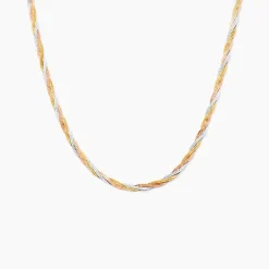 Marc Orian Colliers|Colliers Femme > Collier Jasmin Tresse Or Tricolore