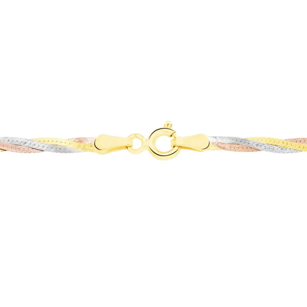 Marc Orian Colliers|Colliers Femme > Collier Jasmin Tresse Or Tricolore