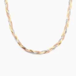 Marc Orian Colliers|Chaines Femme > Collier Jasmin Tresse Or Tricolore