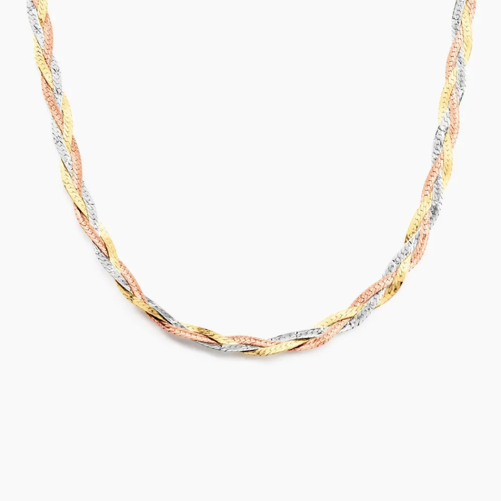 Marc Orian Colliers|Chaines Femme > Collier Jasmin Tresse Or Tricolore