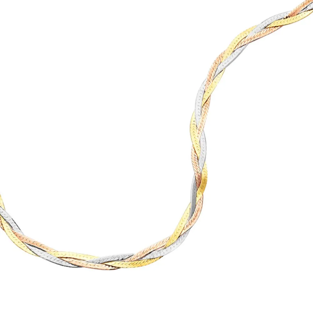 Marc Orian Colliers|Chaines Femme > Collier Jasmin Tresse Or Tricolore