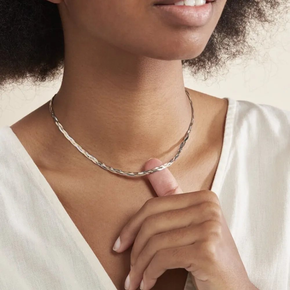 Marc Orian Colliers|Chaines Femme > Collier Jasmin Tresse Or Tricolore