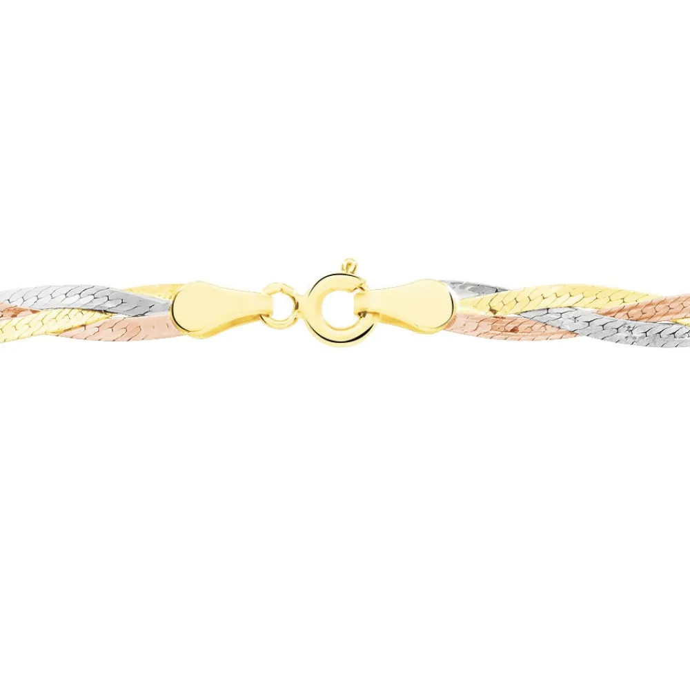 Marc Orian Colliers|Chaines Femme > Collier Jasmin Tresse Or Tricolore