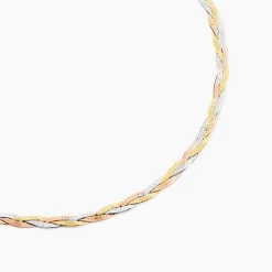 Marc Orian Colliers|Chaines Femme > Collier Jasmin Tresse Or Tricolore
