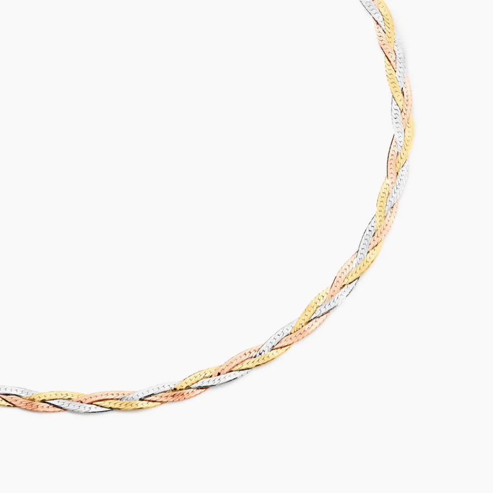 Marc Orian Colliers|Chaines Femme > Collier Jasmin Tresse Or Tricolore