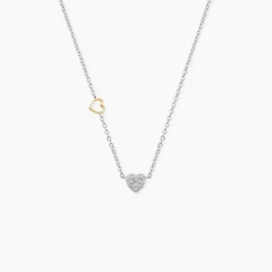 Collier Joia Or Jaune Argent Blanc Oxyde De Zirconium