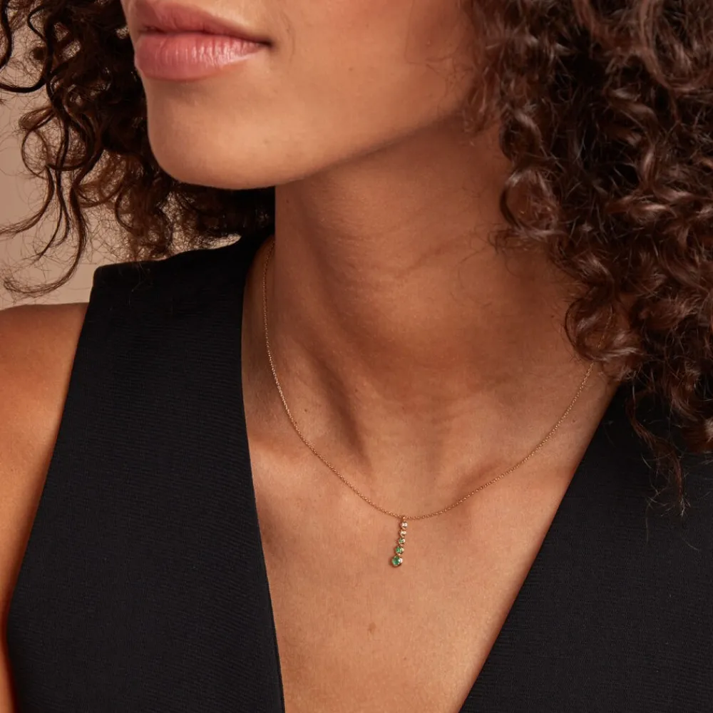 Marc Orian Colliers|Colliers Avec Pierres > Collier Josephine Or Jaune Emeraude or jaune émeraude