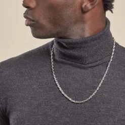 JOURDAN Colliers|Colliers Acier Inoxydable > Collier Homme Mikeno Acier Blanc