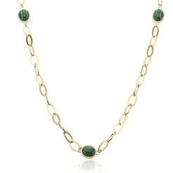 Collier Julyan Acier Doré Malachite