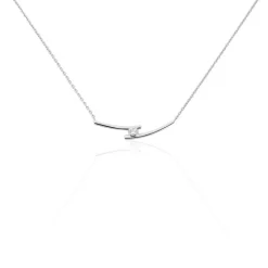 Collier Kane Argent Blanc Oxyde De Zirconium