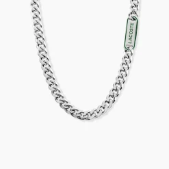 LACOSTE BIJOUX Colliers|Colliers Acier Inoxydable > Collier Lacoste District Acier Blanc
