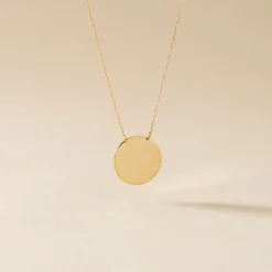 Marc Orian Colliers|Bijoux Personnalisés > Collier Leana Pastille Gravable Or Jaune