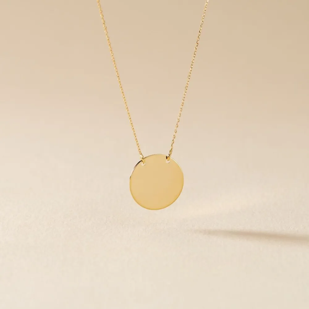 Marc Orian Colliers|Bijoux Personnalisés > Collier Leana Pastille Gravable Or Jaune