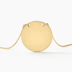 Marc Orian Colliers|Bijoux Personnalisés > Collier Leana Pastille Gravable Or Jaune