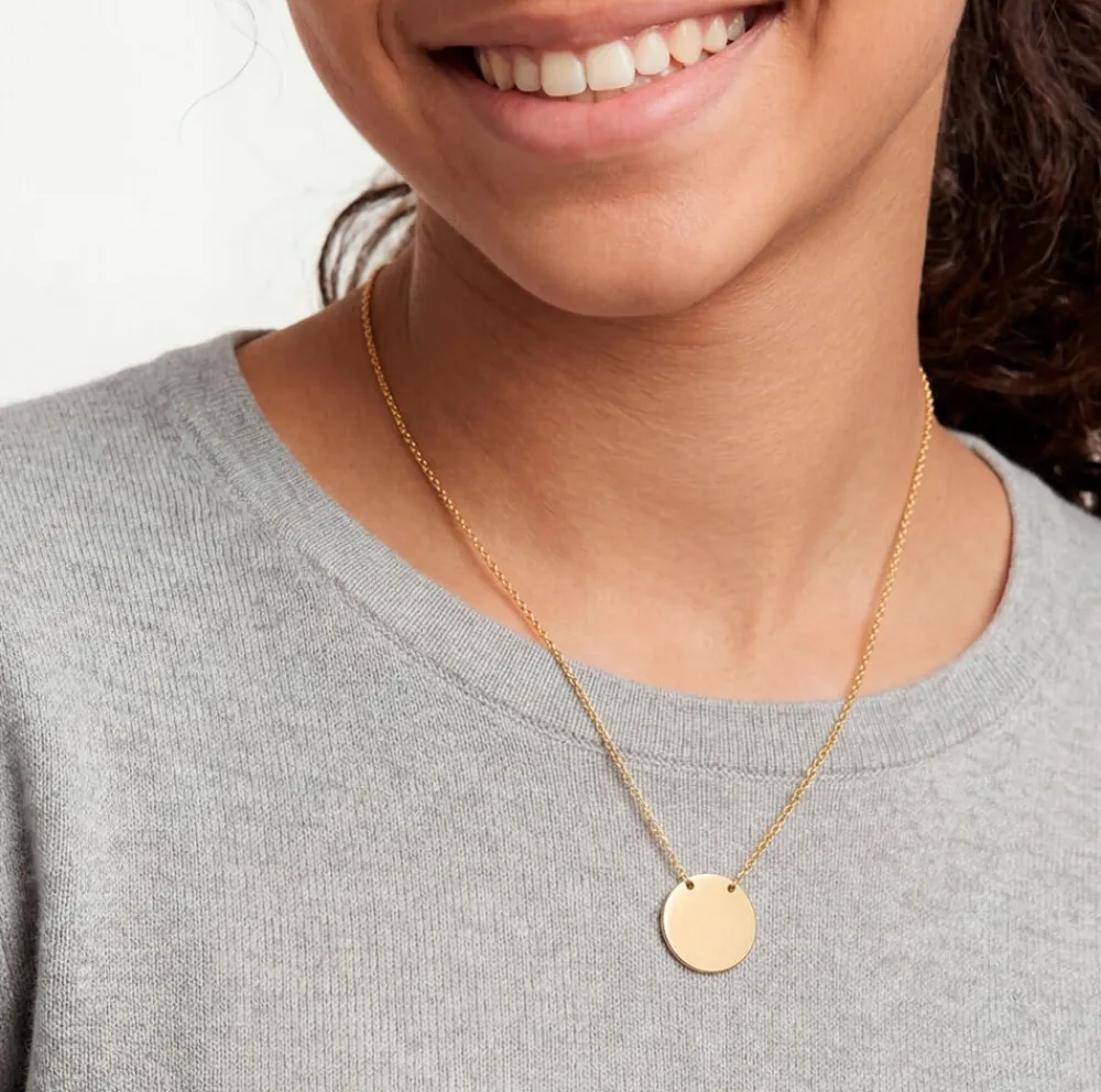 Marc Orian Colliers|Bijoux Personnalisés > Collier Leana Pastille Gravable Or Jaune