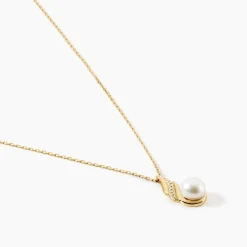 Marc Orian Colliers|Colliers Avec Pierres > Collier Leta Or Jaune Perle De Culture Et Oxyde De Zirconium