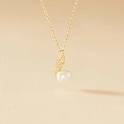 Marc Orian Colliers|Colliers Avec Pierres > Collier Leta Or Jaune Perle De Culture Et Oxyde De Zirconium