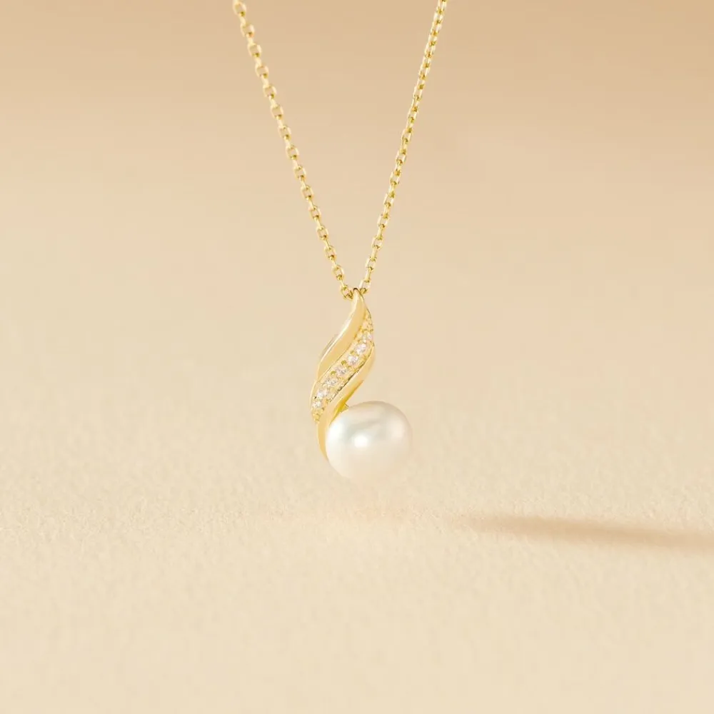 Marc Orian Colliers|Colliers Avec Pierres > Collier Leta Or Jaune Perle De Culture Et Oxyde De Zirconium