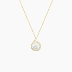 Collier Lucinda Or Jaune Perle De Culture Et Oxyde De Zirconium