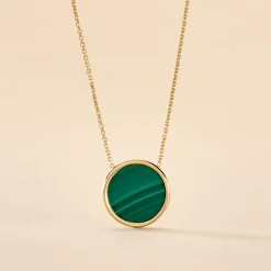 Marc Orian Colliers|Colliers Avec Pierres > Collier Lucky Gems Or Jaune Malachite or jaune malachite vert