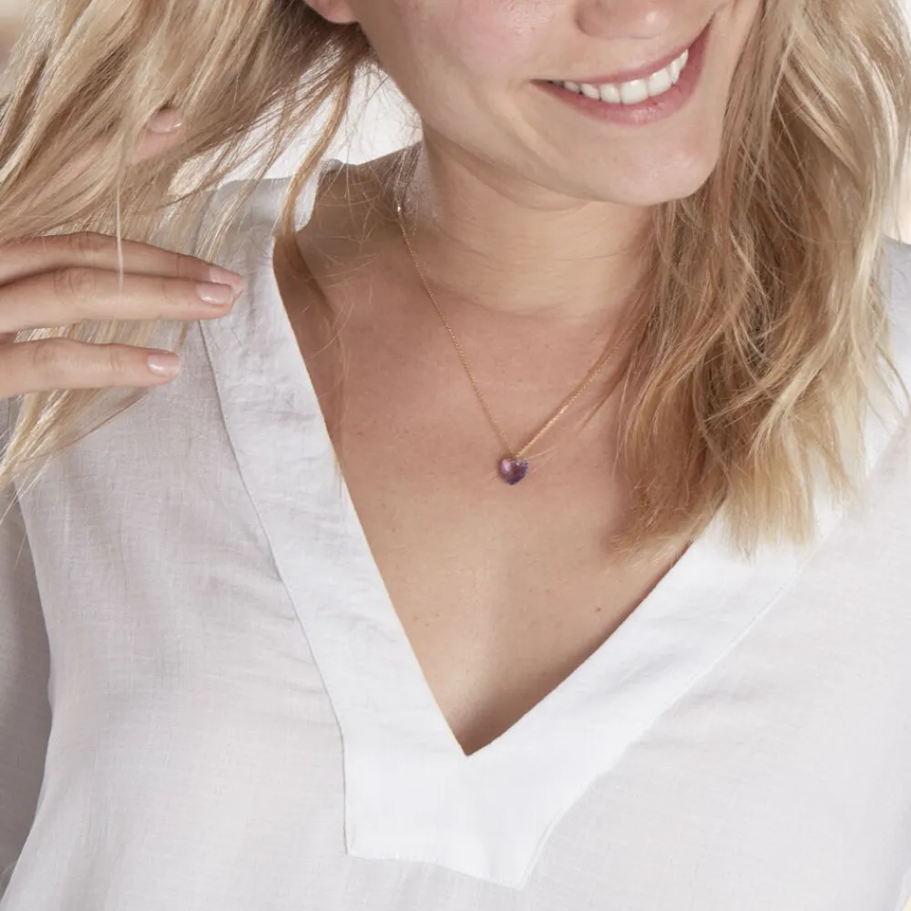 Marc Orian Colliers|Colliers Cœur > Collier Ludmille Or Jaune Amethyste