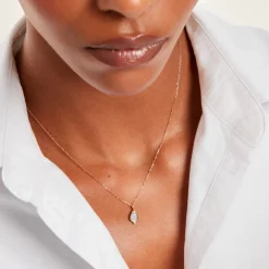Marc Orian Colliers|Colliers Avec Pierres > Collier Luminea Or Jaune Nacre Oxyde De Zirconium