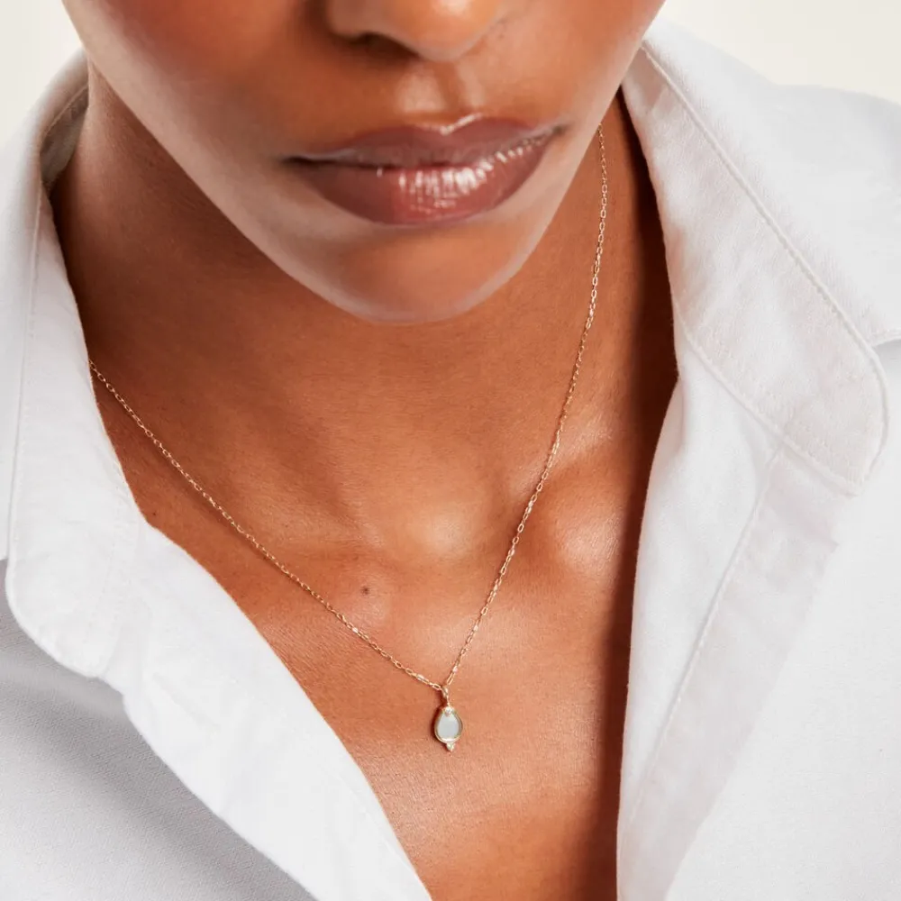 Marc Orian Colliers|Colliers Avec Pierres > Collier Luminea Or Jaune Nacre Oxyde De Zirconium