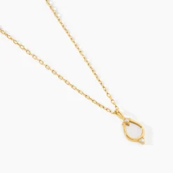 Marc Orian Colliers|Colliers Avec Pierres > Collier Luminea Or Jaune Nacre Oxyde De Zirconium