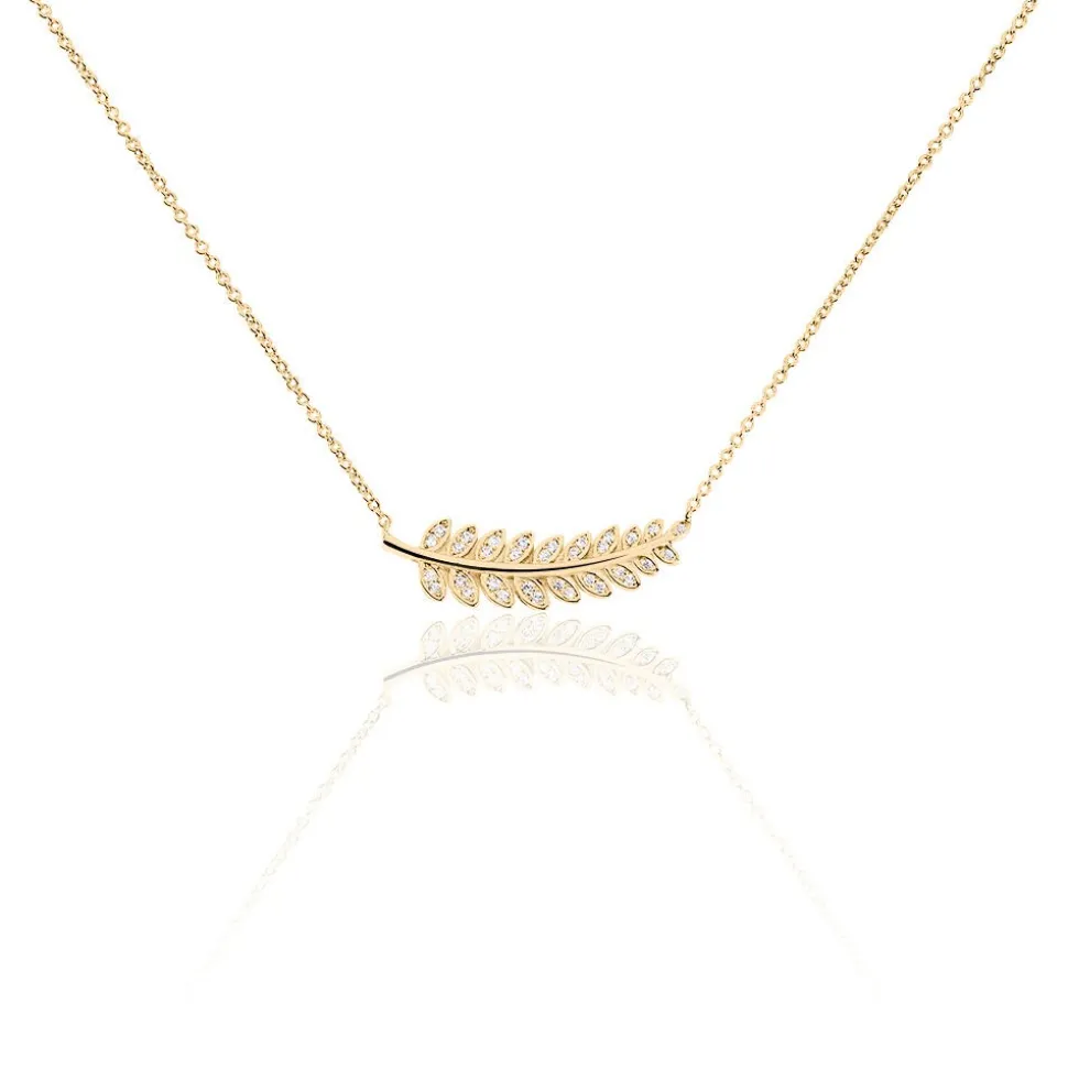 Collier Luz Plaqué Or Jaune Oxyde De Zirconium