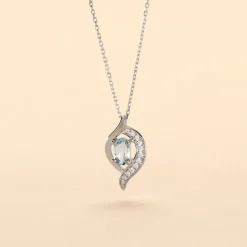 Collier Lydia Or Blanc Topaze Oxyde Oxyde