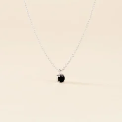 Collier Lylwenn Argent Blanc Oxyde De Zirconium Noir