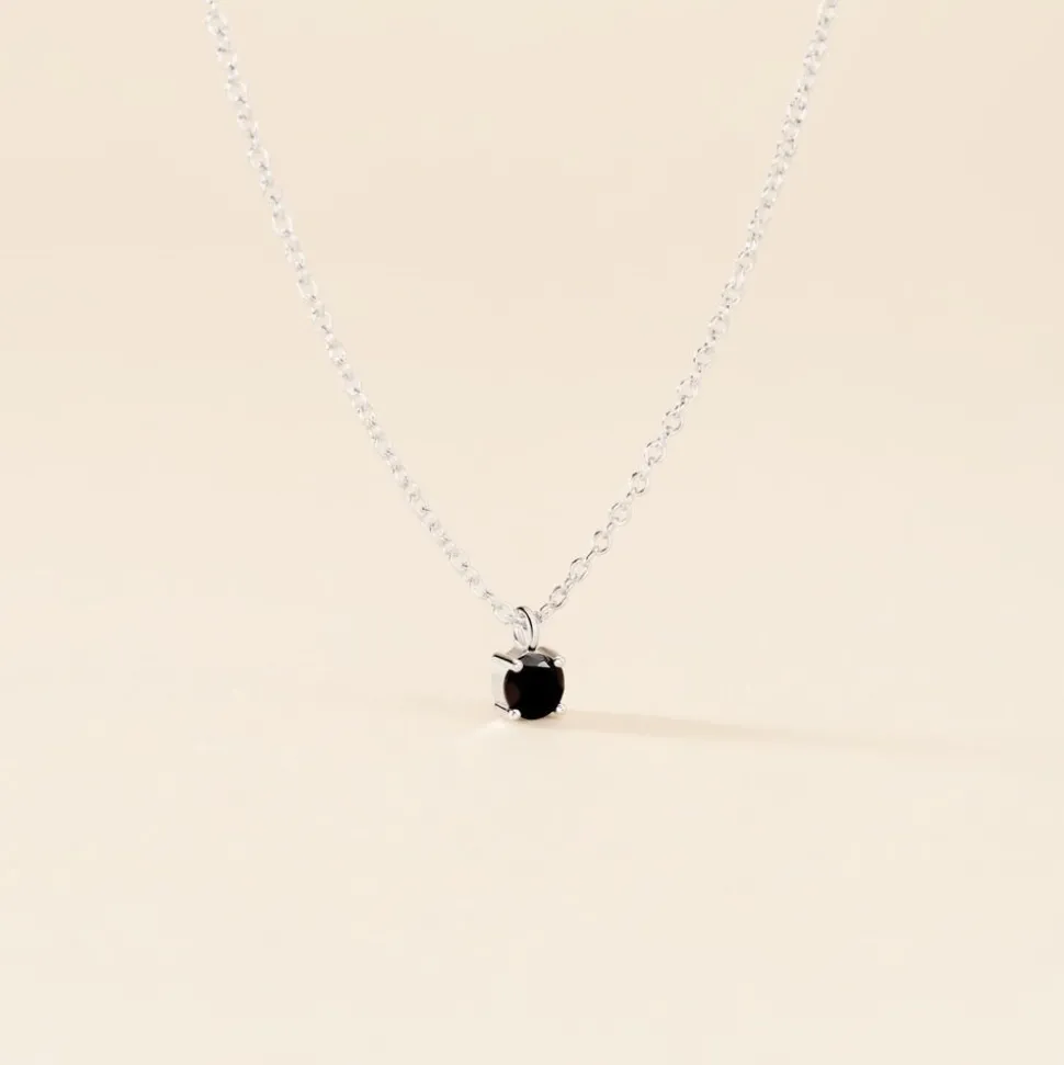 Collier Lylwenn Argent Blanc Oxyde De Zirconium Noir