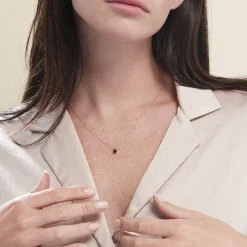 Collier Lylwenn Argent Blanc Oxyde De Zirconium Noir