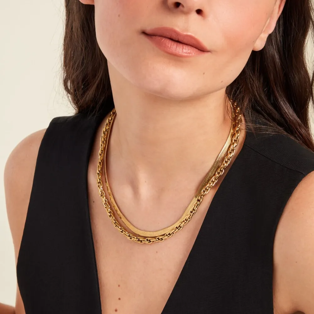 Marc Orian Colliers Fantaisie|Colliers > Collier Maddalena Acier Jaune