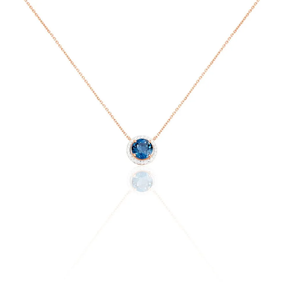 Collier Maeva Or Rose Topaze Et Oxyde De Zirconium