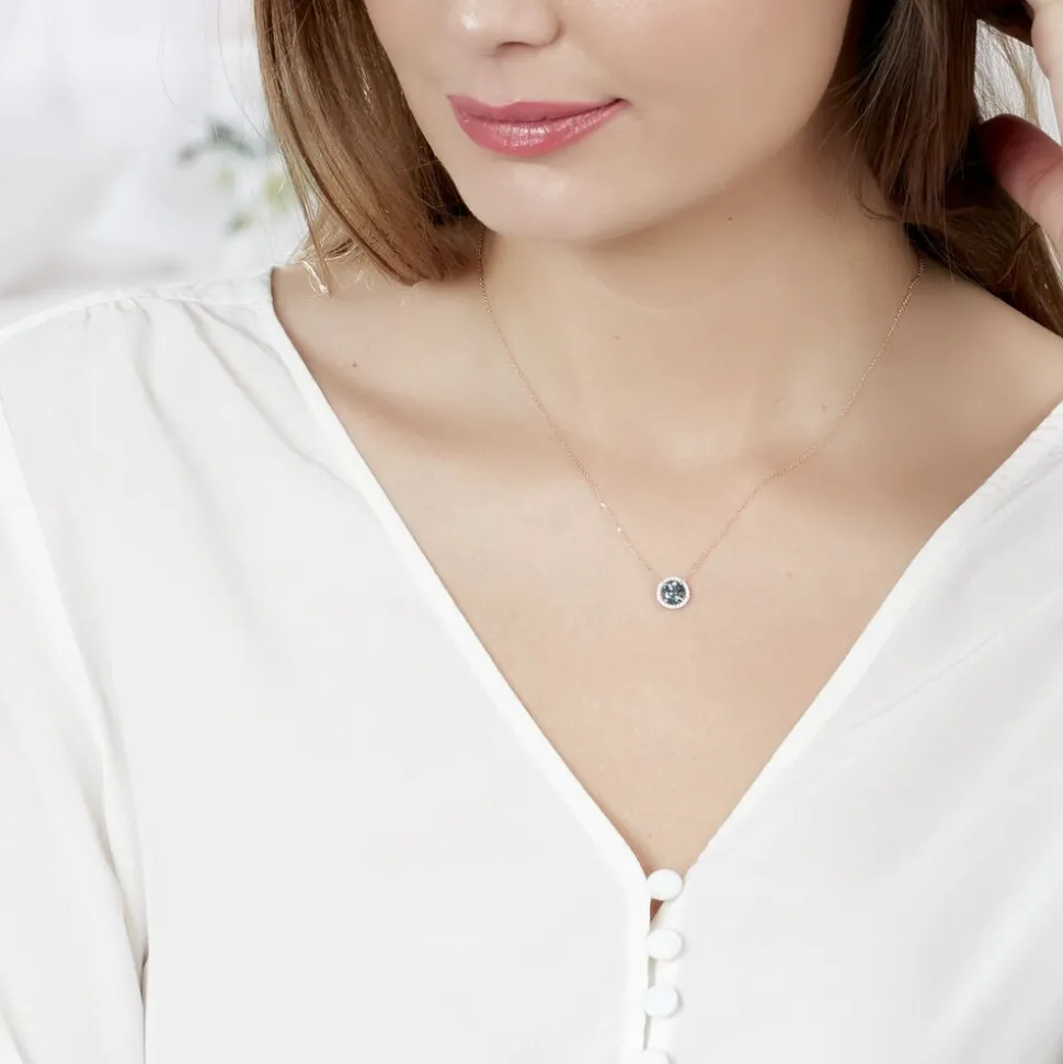 Collier Maeva Or Rose Topaze Et Oxyde De Zirconium