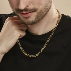 Collier Maille Acier Doré Virgil