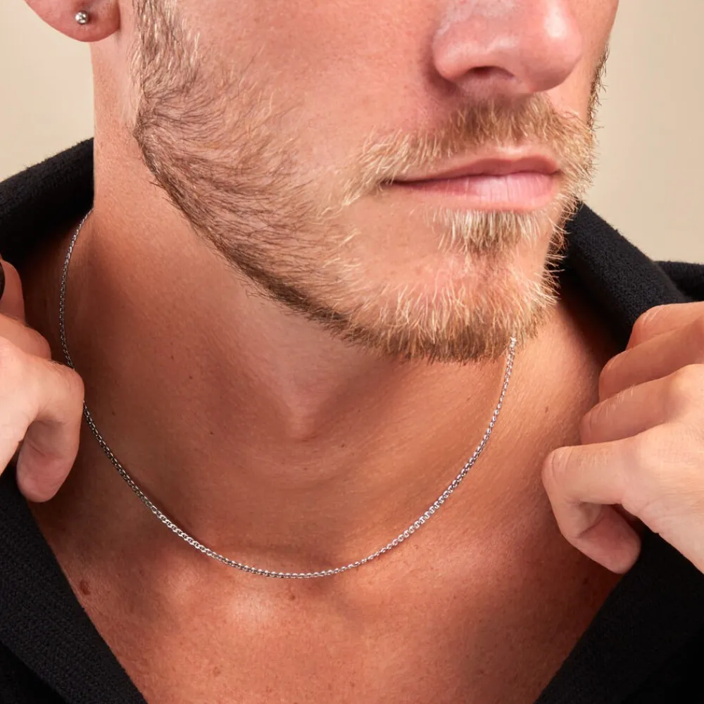 Marc Orian Colliers Fantaisie|Idées Cadeaux Homme > Collier Maille Piato Argent Blanc