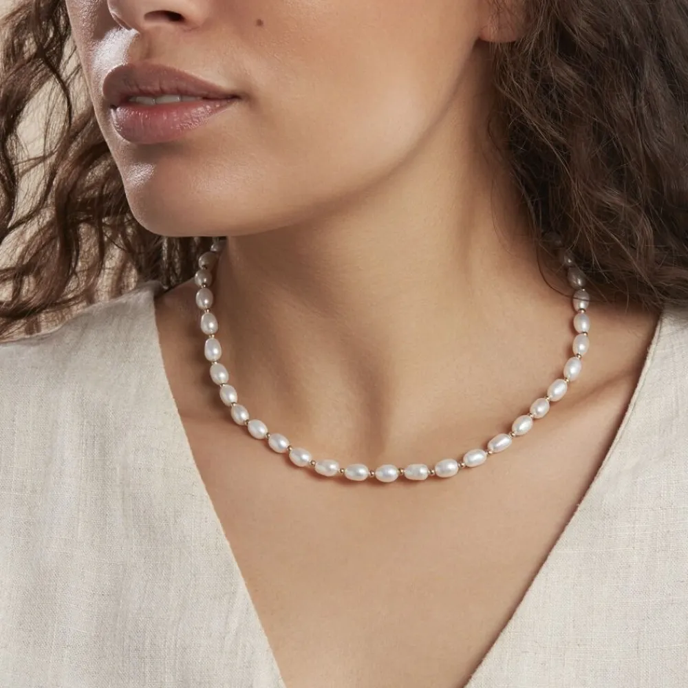 Marc Orian Colliers|Colliers Avec Pierres > Collier Marame Or Jaune Perle De Culture